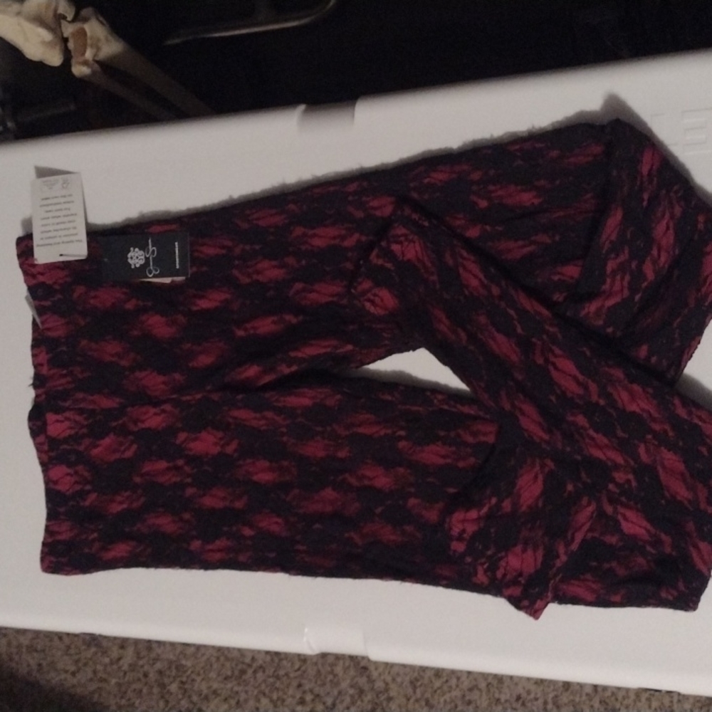 Jessica Simpson Red and Black Leggings